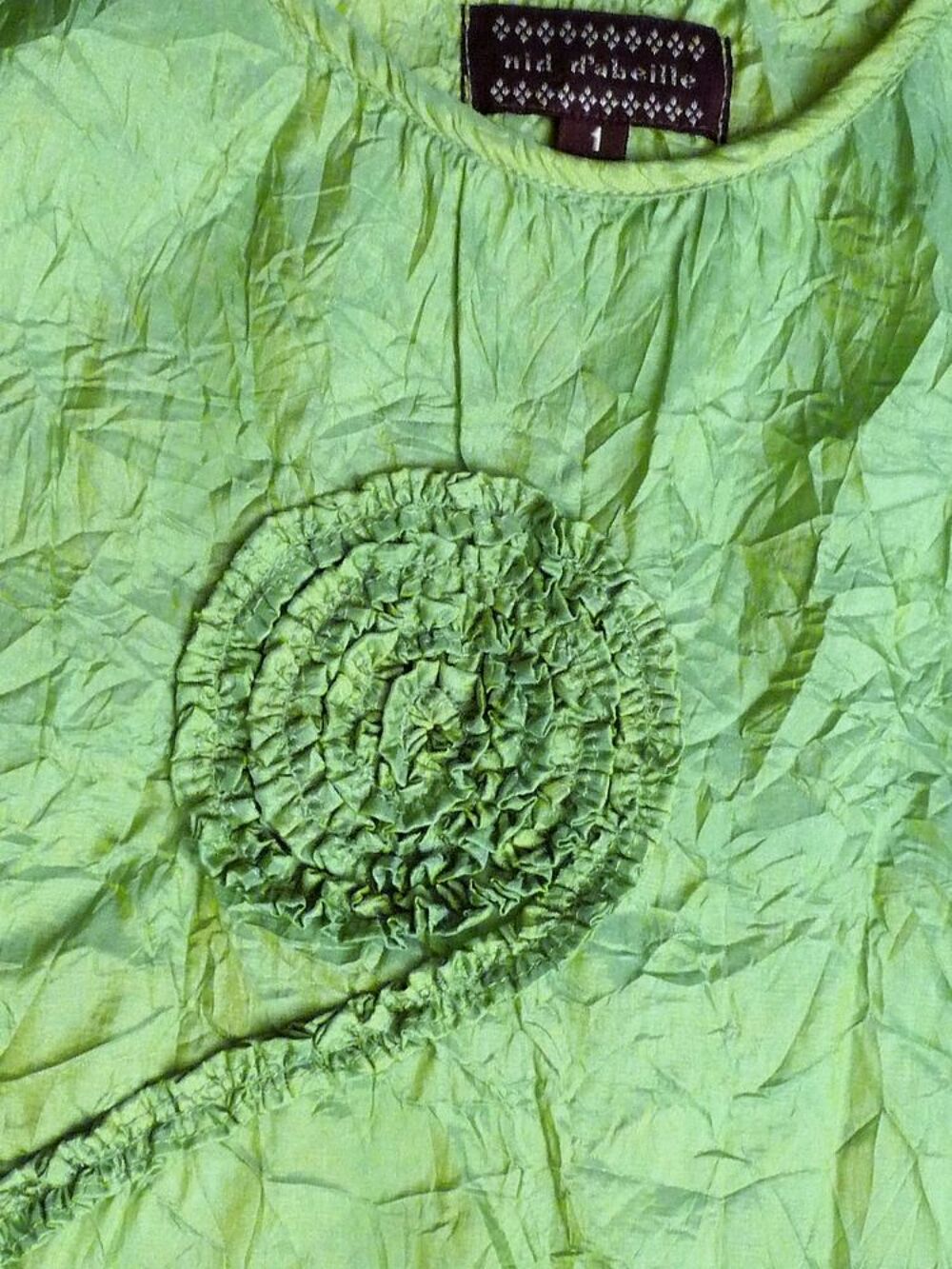 Top/ Tee Shirt Tissu Froiss&eacute; Vert Clair- Nid D'abeille Vêtements