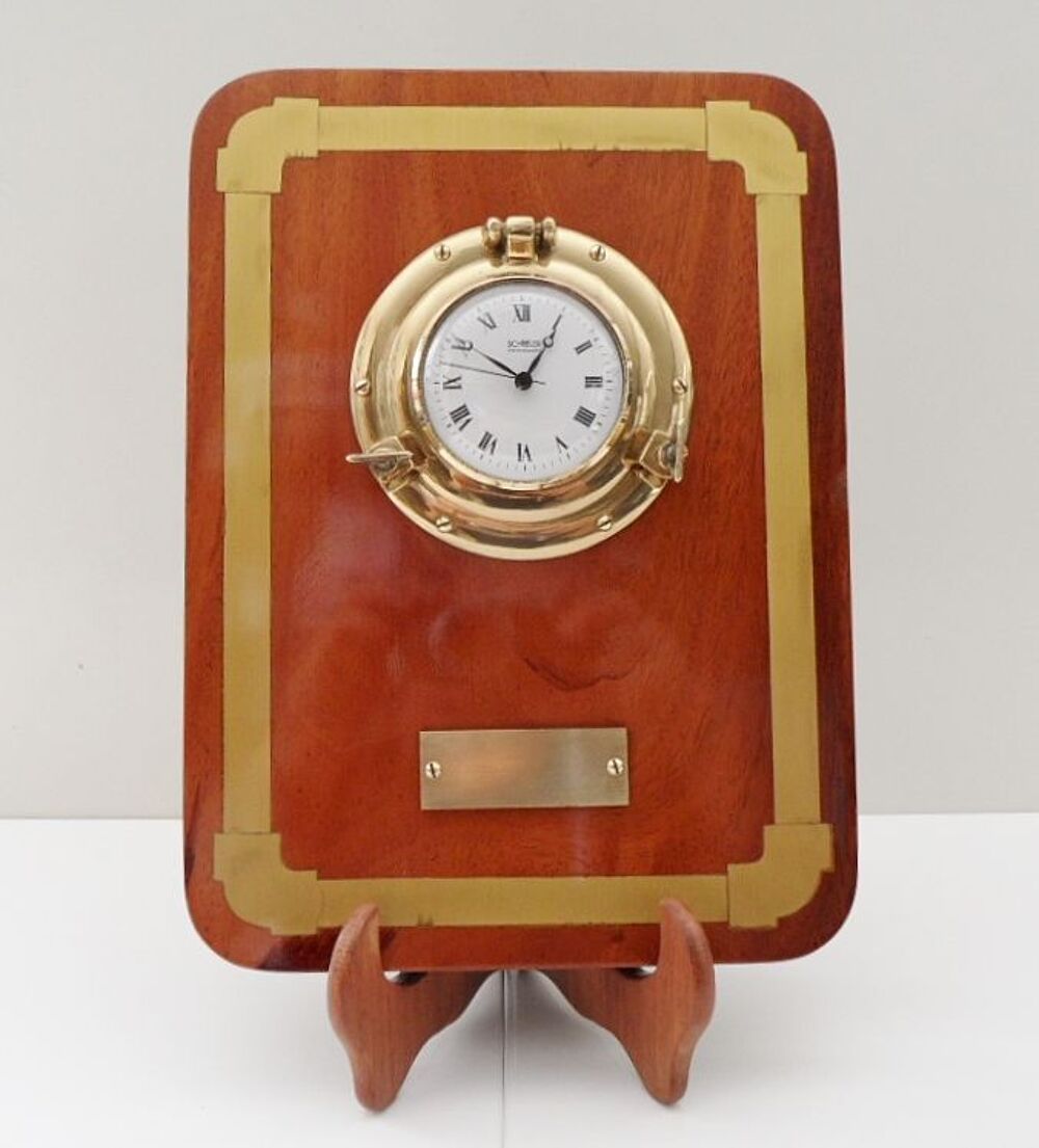 ART DECORATIF MARINE HUBLOT BRONZE PENDULE SCHOLER swiss D�coration