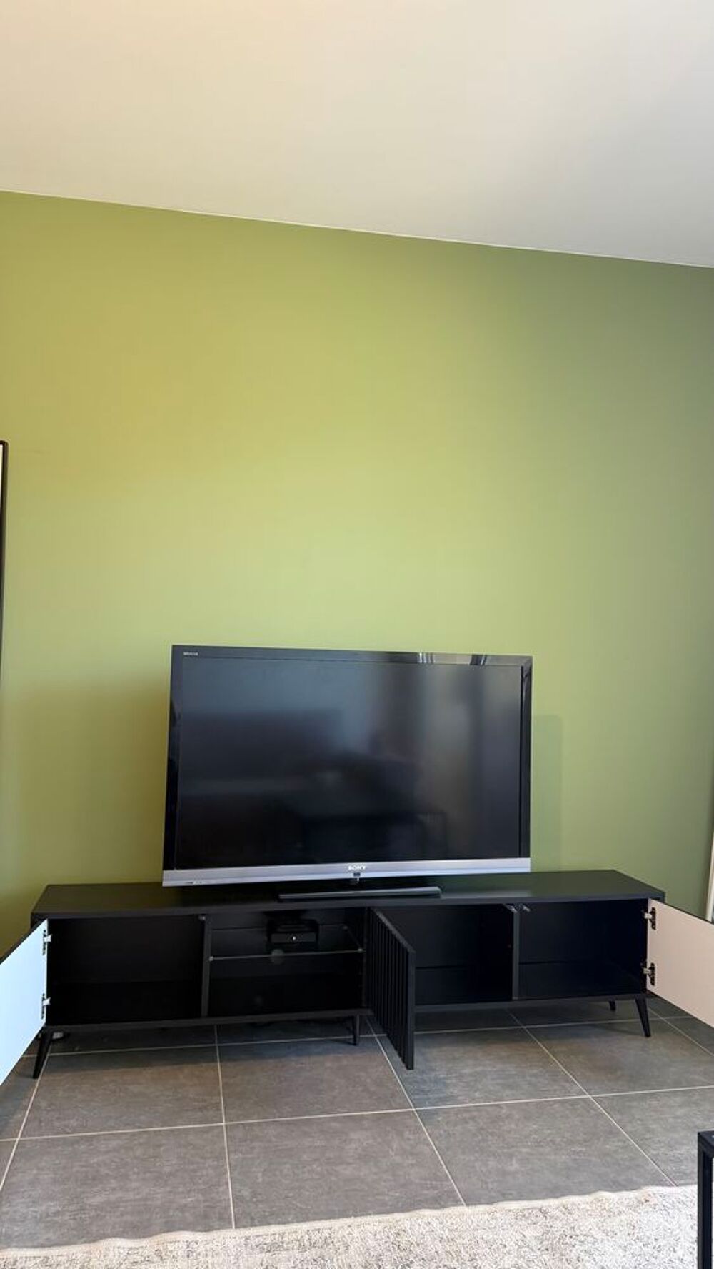 meuble tv noir 175 cm Meubles
