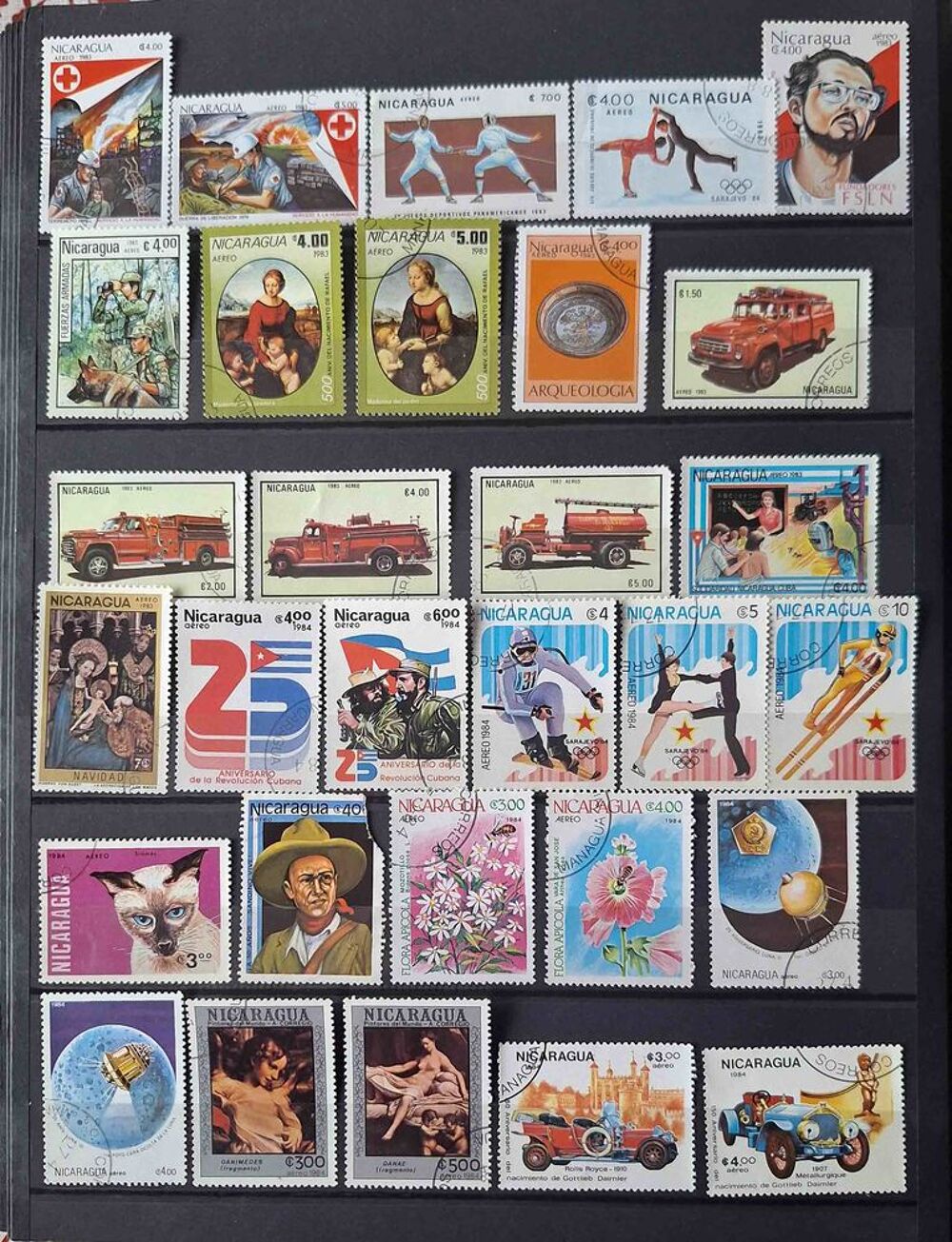 S&eacute;rie de timbres de collection du Nicaraga (bis) 