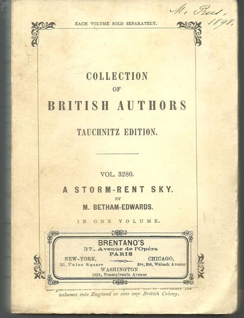 A STORM-RENT SKY by M BETHAM-EDWARDS 12 Montauban (82)