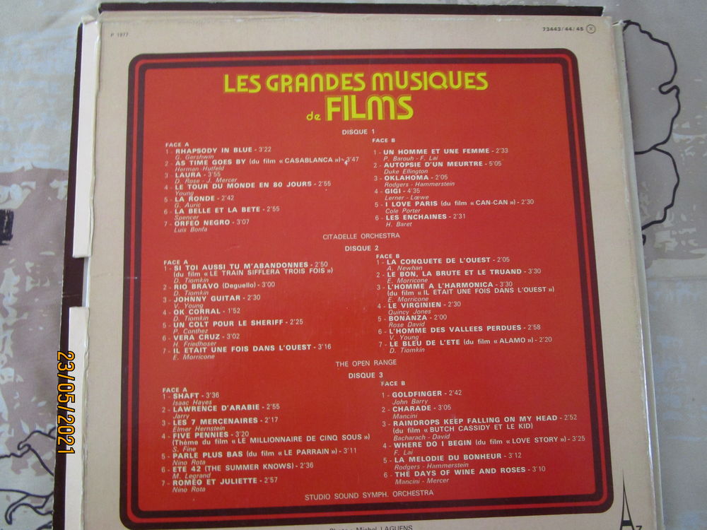 triple album "LES GRANDES MUSIQUES DE FILMS" CD et vinyles