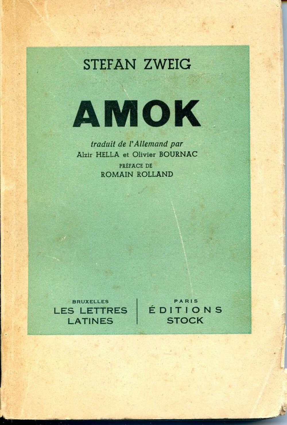 AMOK - Stefan Zweig, Livres et BD