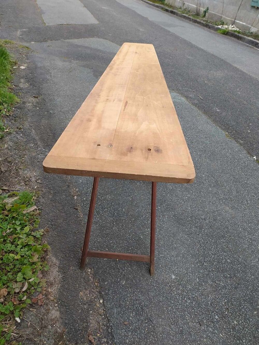 Ancienne Table &agrave; Repasser Bois Vintage 
Hauteur 3 Positions Meubles