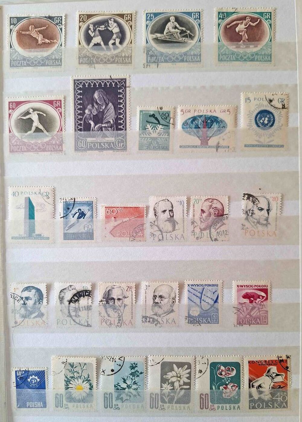 S&eacute;rie de timbres de collection de Pologne 