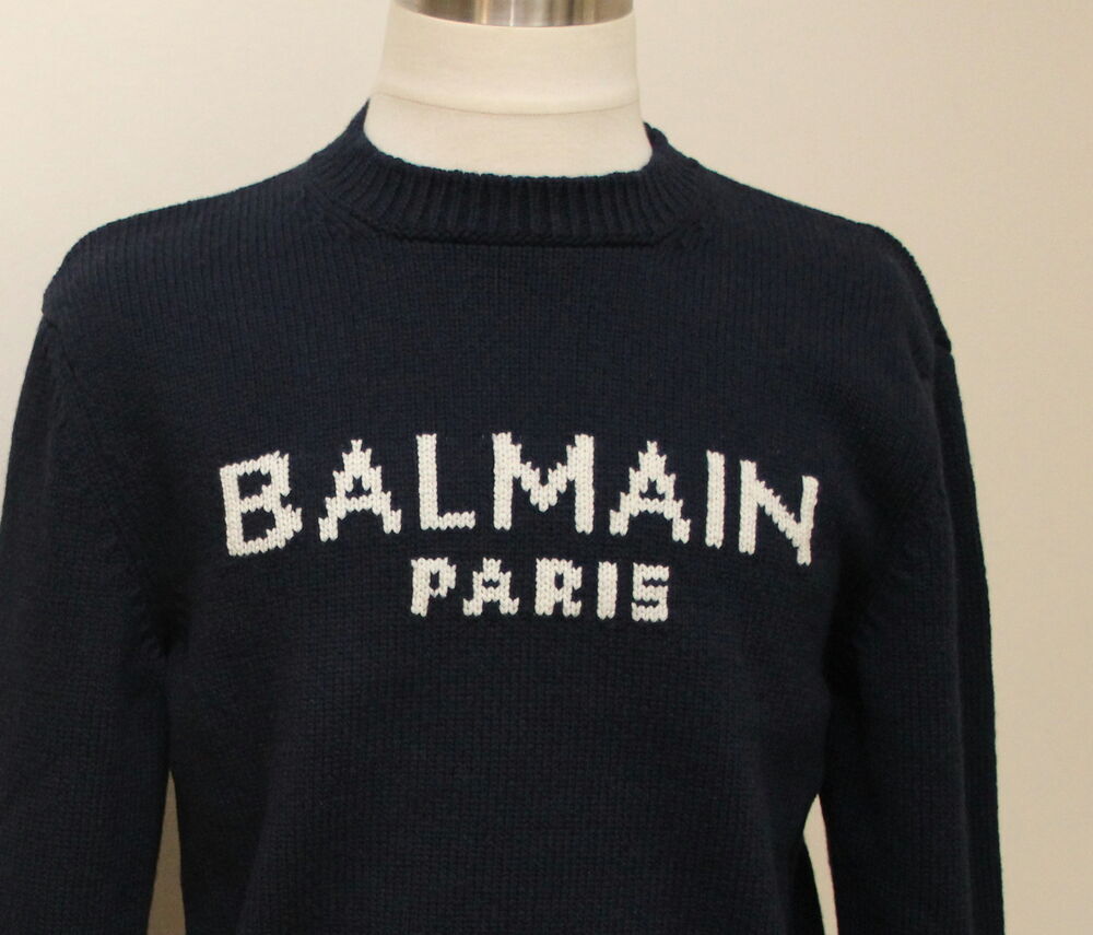 Pull marine BALMAIN T.L Vêtements