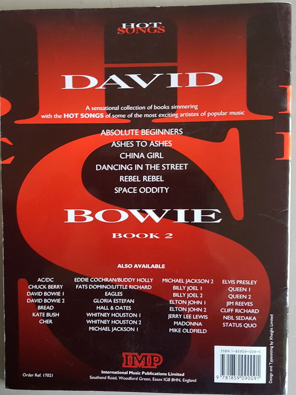 PARTITION David BOWIE Livres et BD