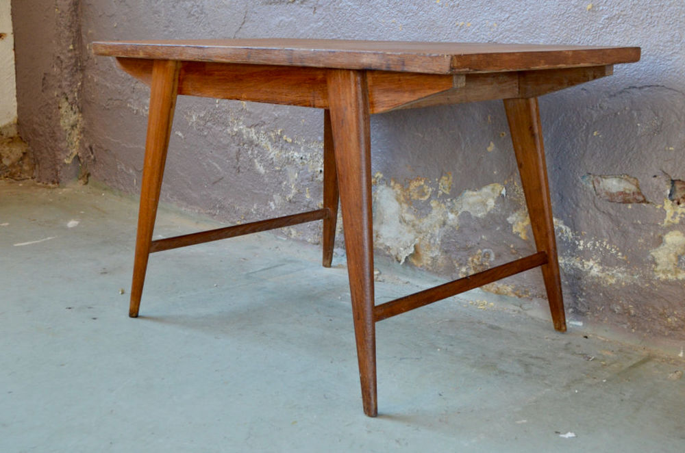 Table basse de salon vintage scandinave pieds compas Meubles