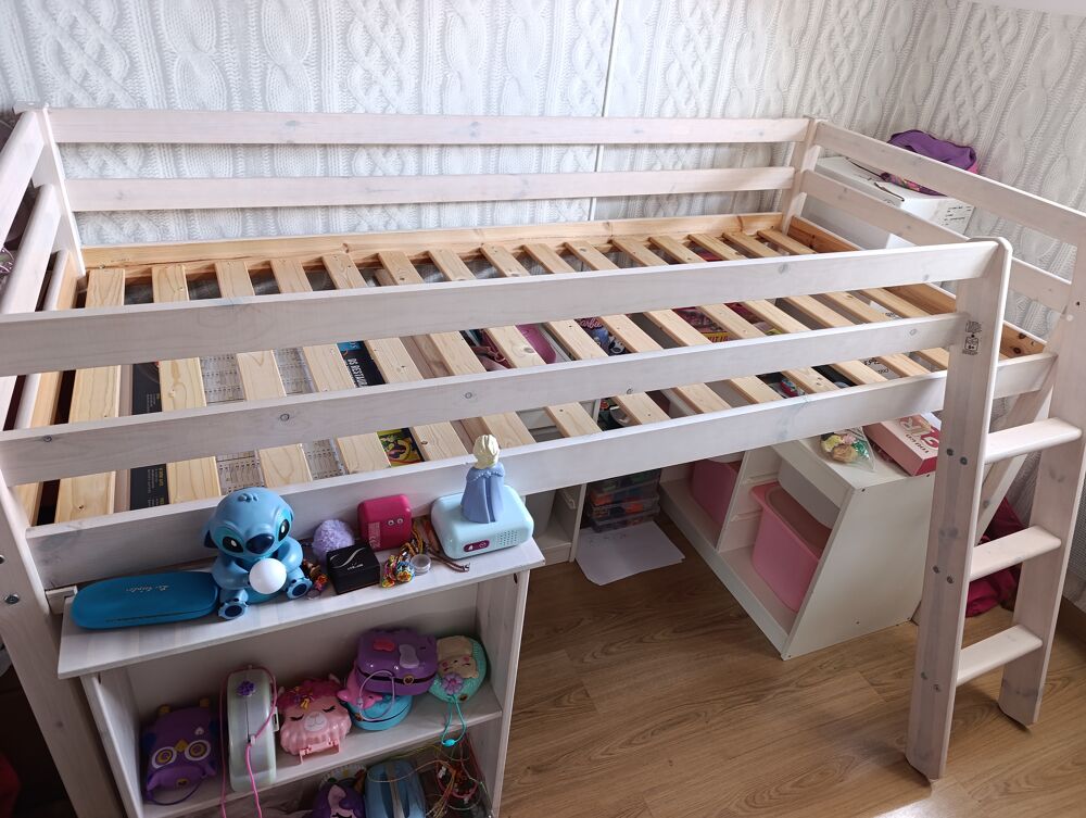 lit enfant semi mezzanine 90x190 avec bureau Meubles