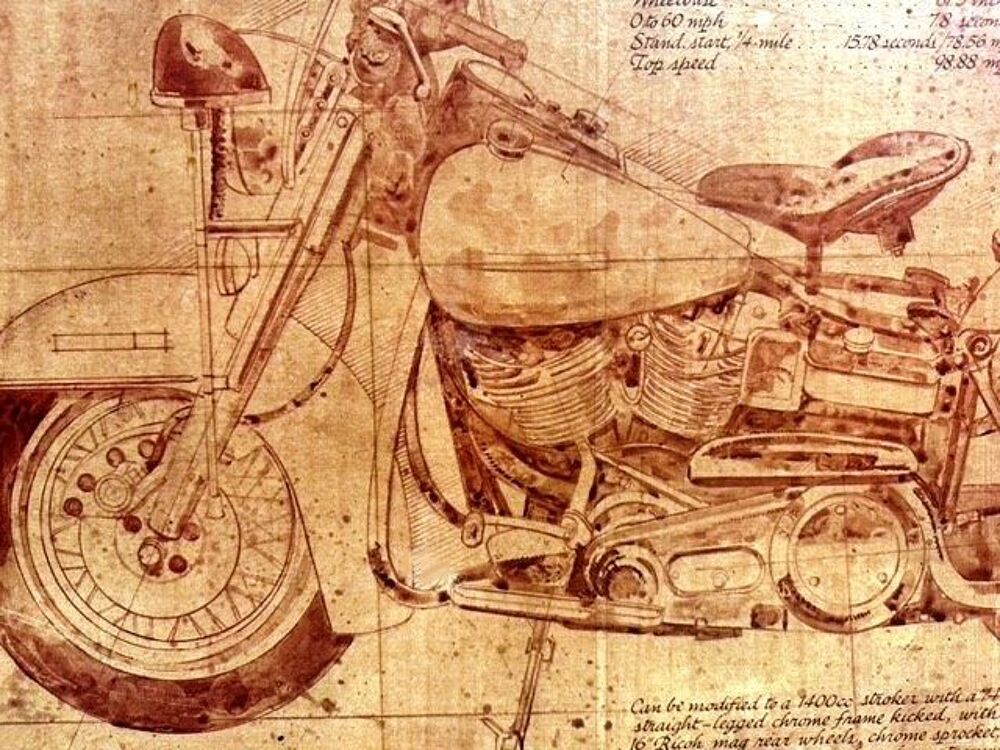 AFFICHE Sur bois "HARLEY DAVIDSON" - Collector Décoration