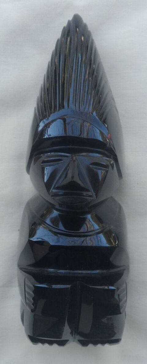 Figurine artisanale Maya,Aztèque,ou Inca en obsidienne an 70 60 Castries (34)