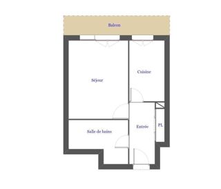  Appartement à louer 1 pièce 33 m²