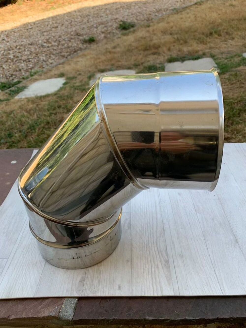 Poujoulat coude pliss&eacute; inox de raccordement diam&egrave;tre 150 mm Bricolage