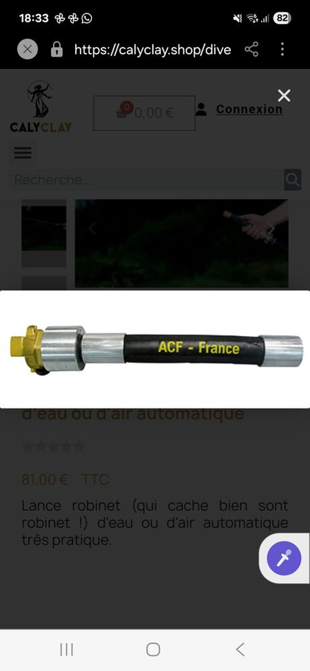 Lanc&eacute; robinet d'eau ou d'air Bricolage
