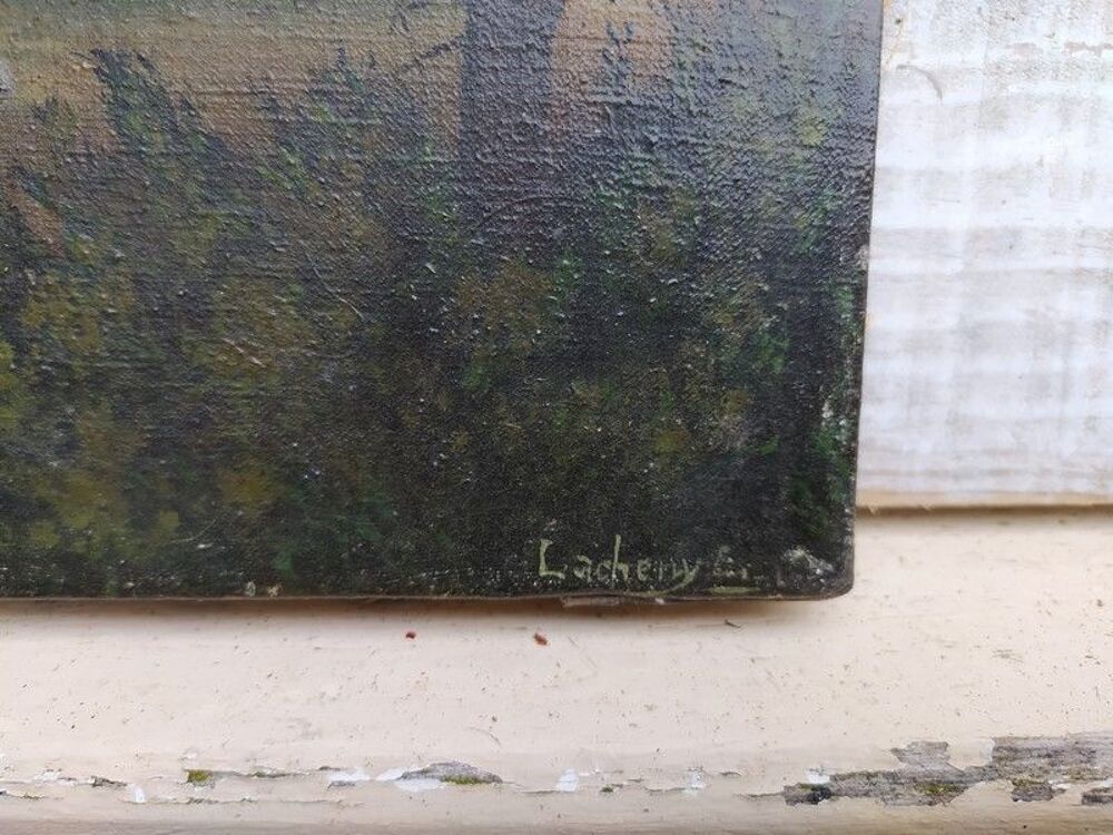 Ancien Tableau &Eacute;cole de Barbizon Sign&eacute; Lacheny ... 