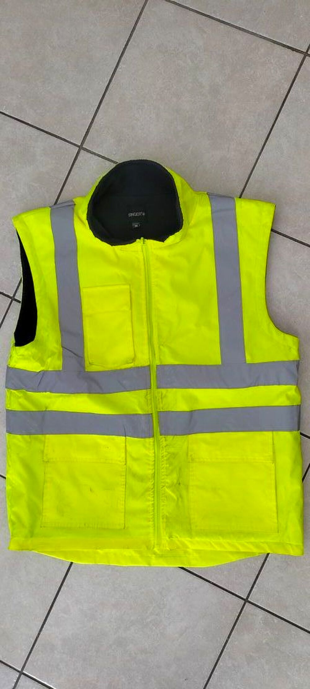 GILET DE CHANTIER FLUO DOUBL&eacute; POLAIRE Bricolage