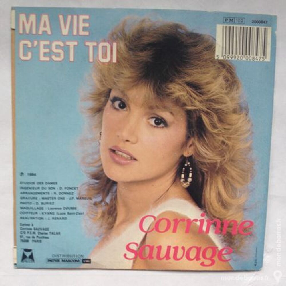 45 tours vinyle Corrinne Sauvage CD et vinyles