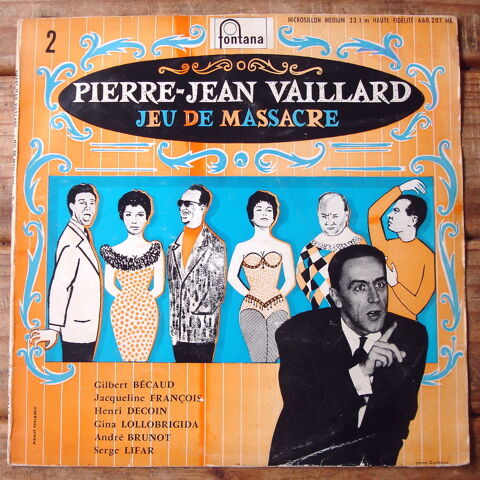 PIERRE-JEAN VAILLARD-33t/25cm-JEU DE MASSACRE -BÉCAUD-1959 5 Tourcoing (59)