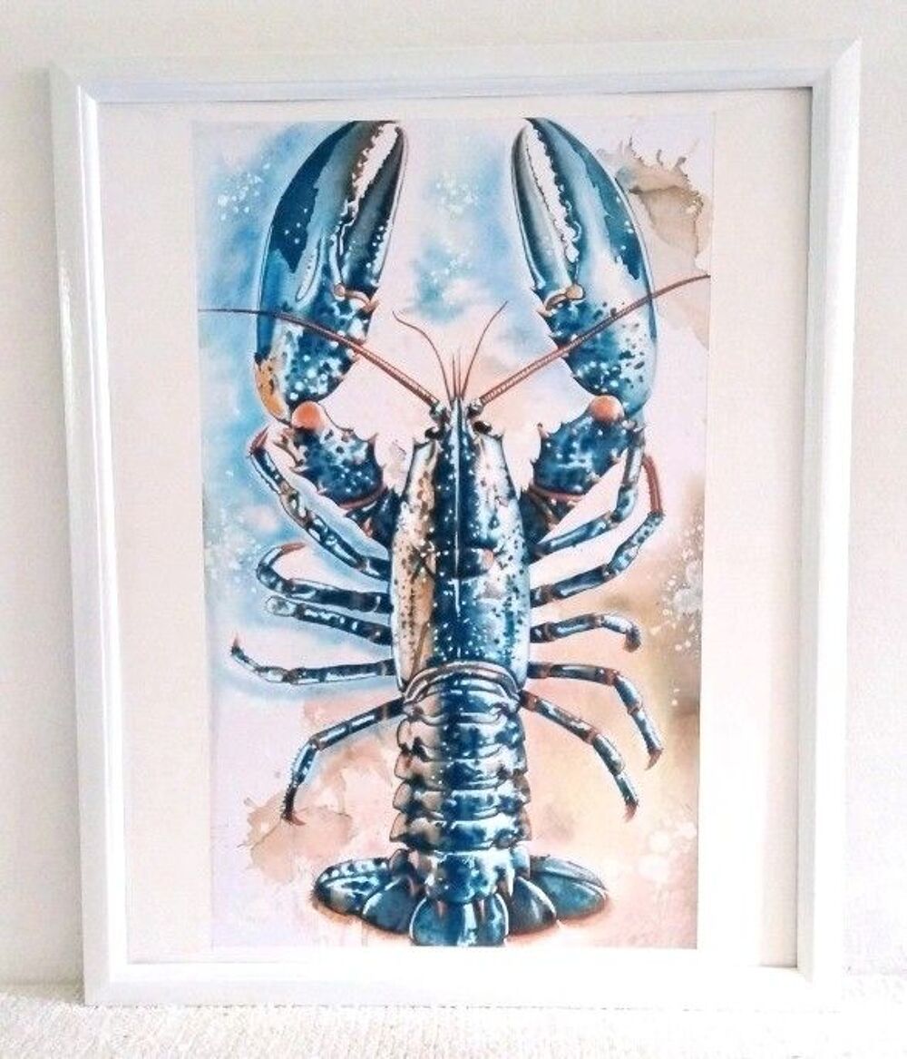 tableau "le homard bleu de Bretagne" Décoration