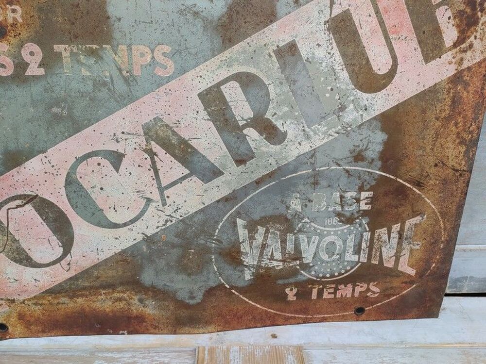 Ancienne Plaque T&ocirc;le Publicitaire Valvoline Docarlub
