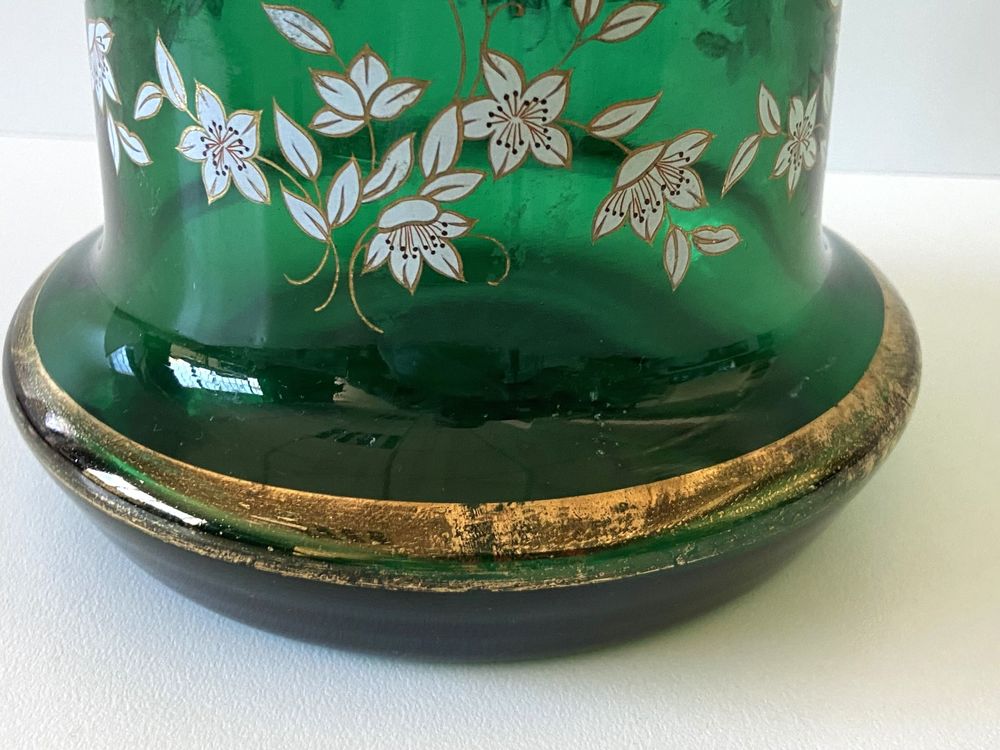 Atypique Gros Vase Photophore Verre &Eacute;pais Vert Sapin D&eacute;co Décoration