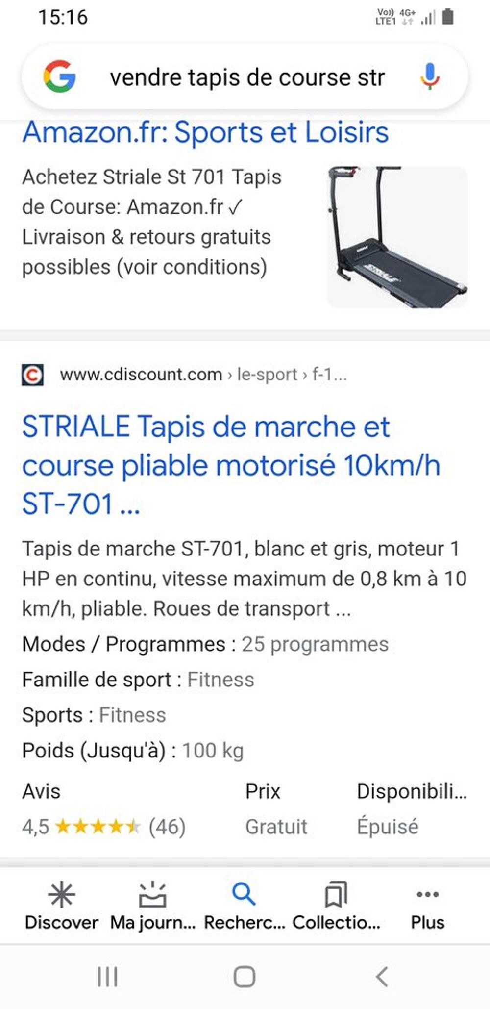 Tapis de course Sports