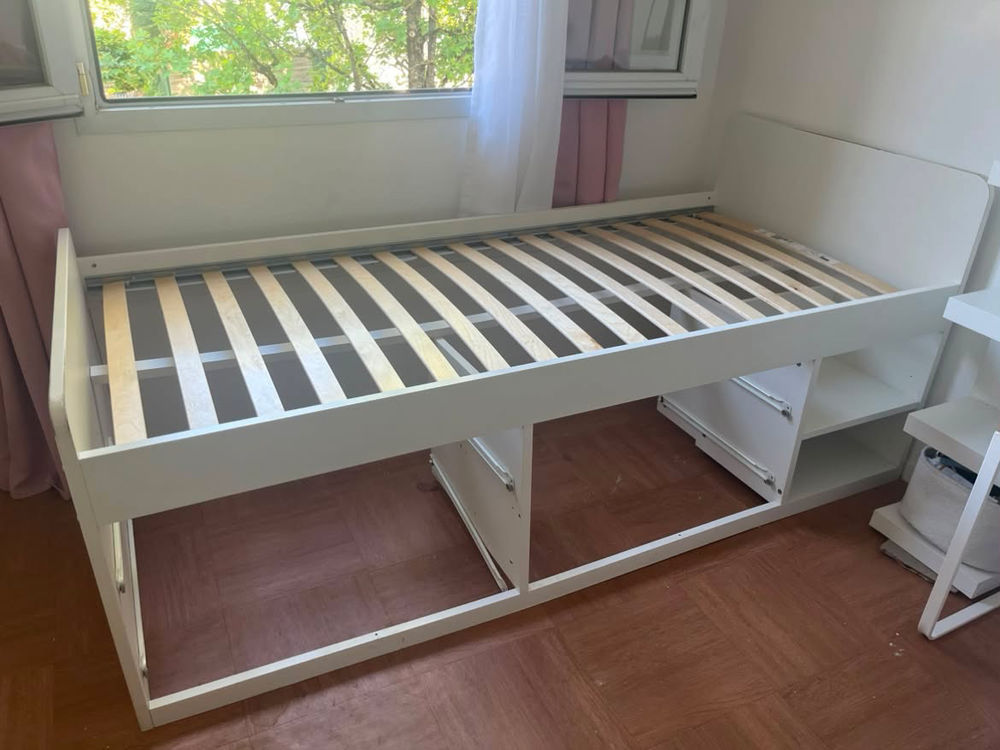 IKEA Cadre lit av rangt+sommier &agrave; lattes, blanc, 90&times;200 cm Meubles