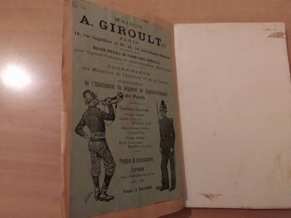 Th&eacute;orie des Sapeurs Pompiers Encyclop&eacute;die Roret ca1900 Livres et BD