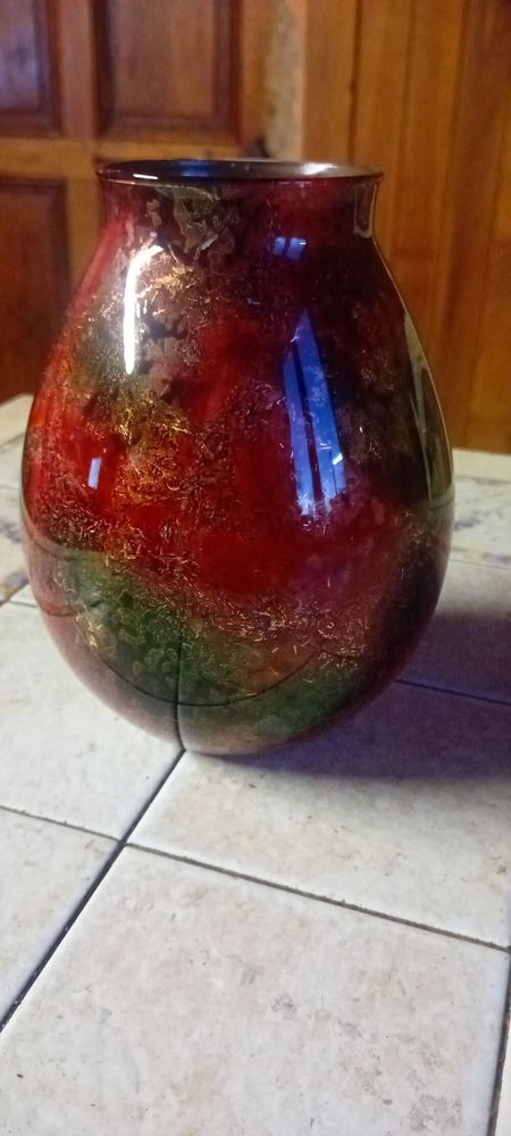 Vase en c&eacute;ramique Laqu&eacute; Lin&eacute;aire fait mains. Made in France Décoration