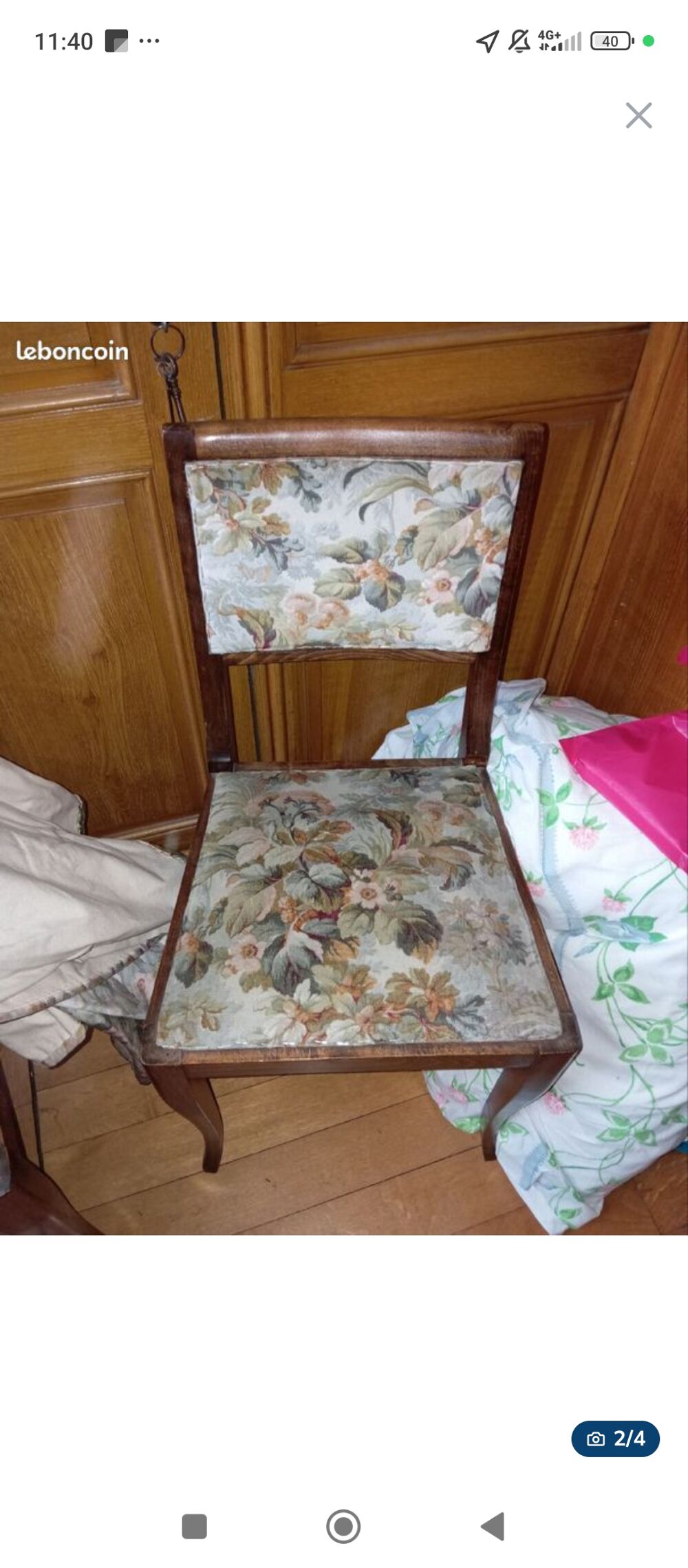 Chaises vintage bois tissu Meubles