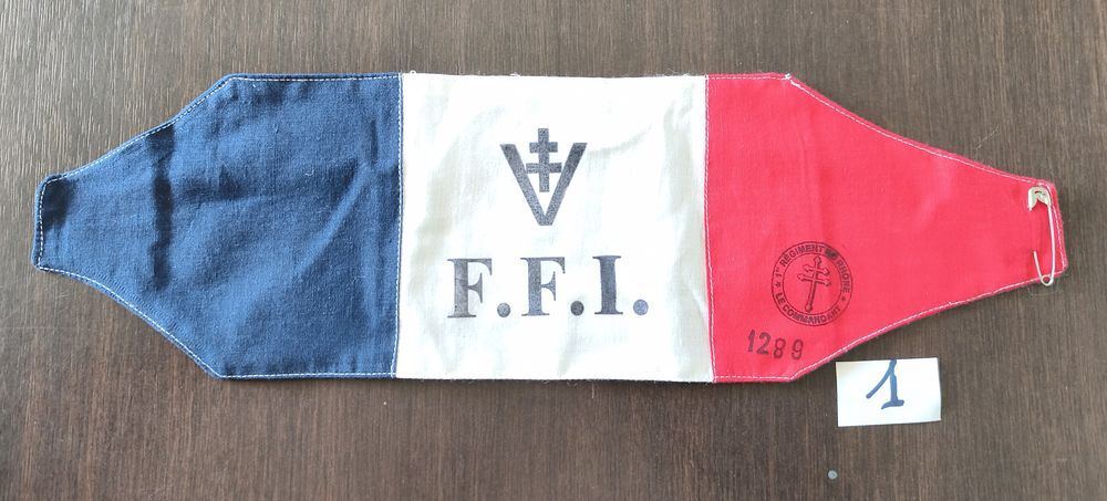 Reproduction brassard FFI militaria resistant ref 1 