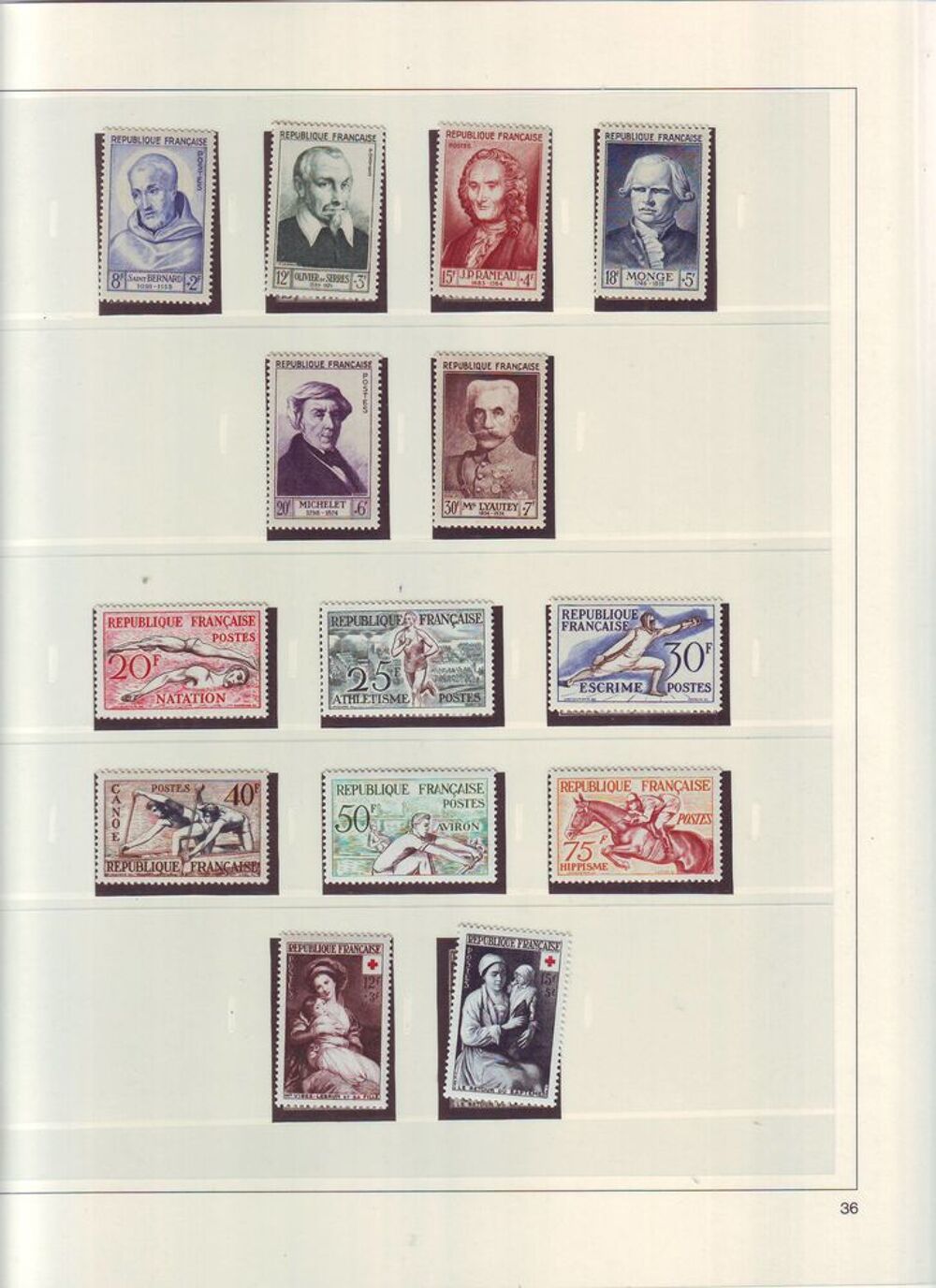 detaille collection de timbres de France 1938/70 