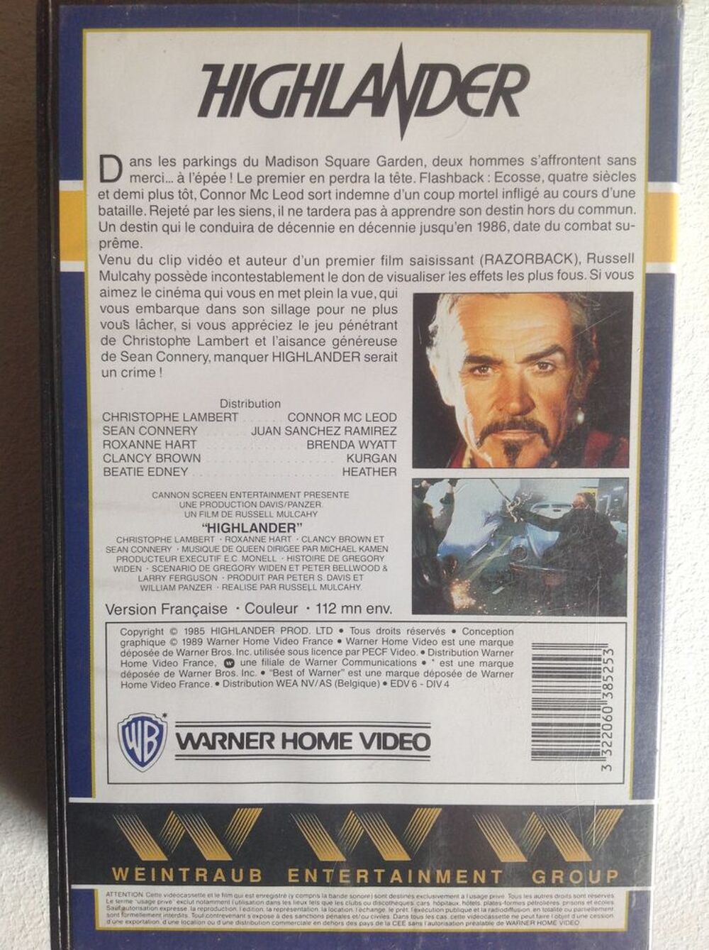 HIGHLANDER AVEC CHRISTOPHE LAMBERT K7 VIDEO Envoi Possible DVD et blu-ray
