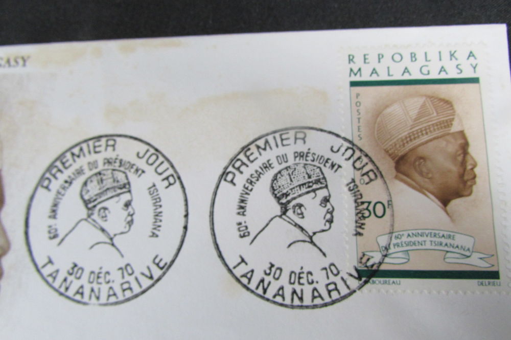 enveloppe premier jour, R&eacute;poblika Malagasy, Tsiranana 