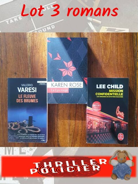 Thriller, Suspens, policier, polar - Lot 3 romans Bondoufle (91)