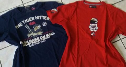 Tee shirt bleu marine ou rouge motifs diff�rents T M - T 40 4 Domart-en-Ponthieu (80)