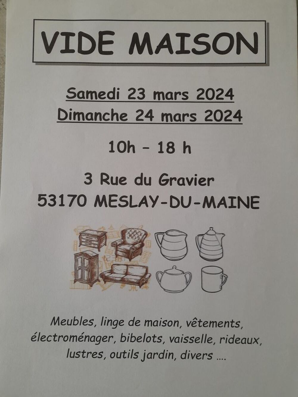 Vide maison Meubles