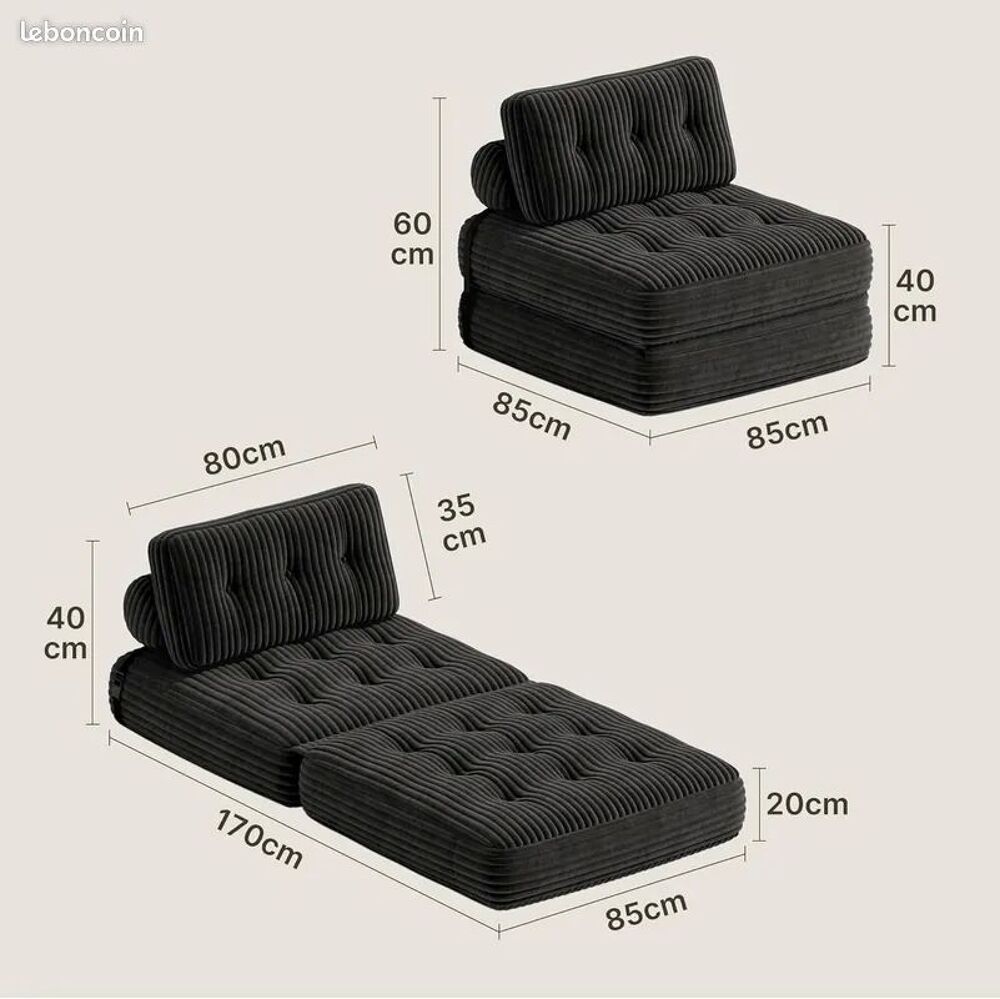 CANAPE CONVERTIBLE NEUF DESIGN PETIT ESPACE Meubles