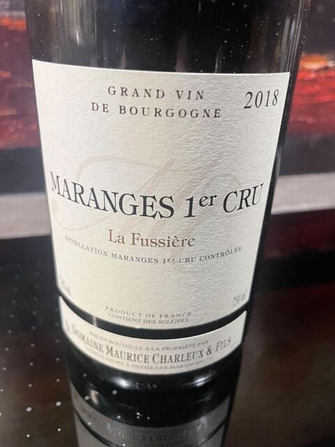 1 Bt MARANGES 1er Cru La Fussiere 2018 Domaine M.CHARLEUX  40 Vigneux-sur-Seine (91)