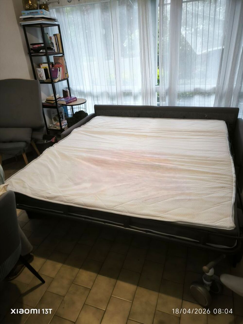 Canap&eacute; lit 4-5 placesMOON XXL tissu gris Meubles