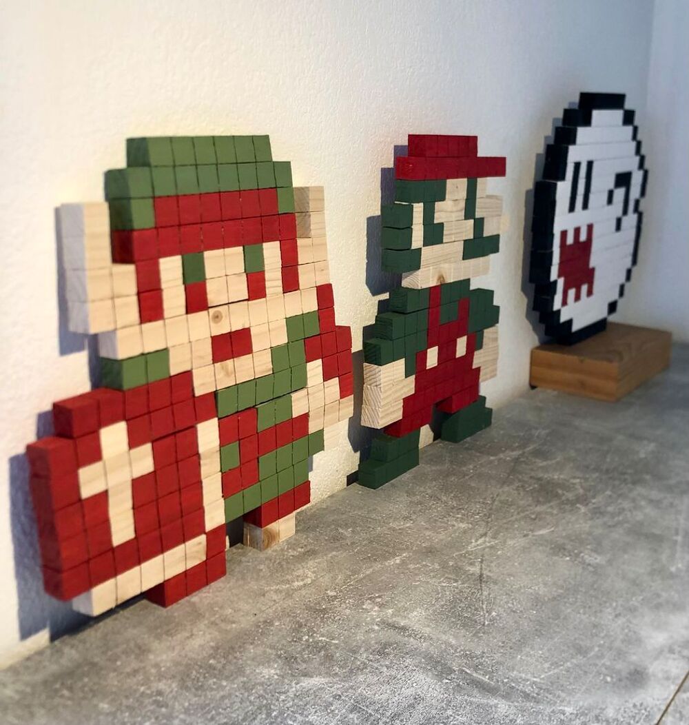 Nintendo - Super Mario &amp; Zelda - Pixel Art Bois Jeux / jouets