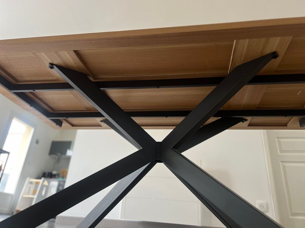 Table industrielle bois et m&eacute;tal Meubles
