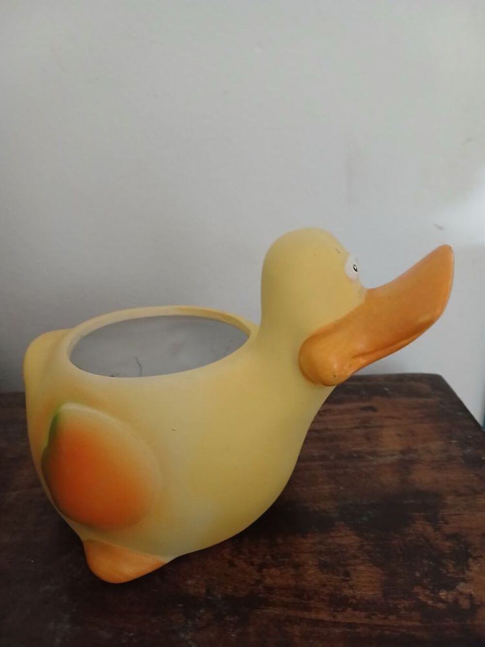 Pot &agrave; crayon porcelaine canard jaune 3D Décoration