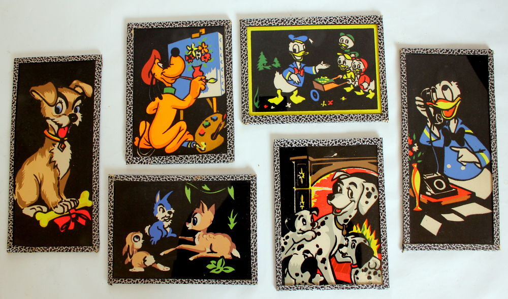 Cadres D&eacute;co Disney velours rehauss&eacute; 1961 Décoration