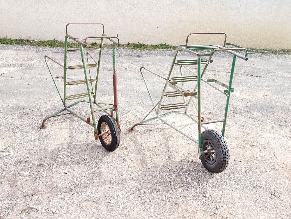 Brouette &eacute;chelle escabeau sur roue recolte Bricolage