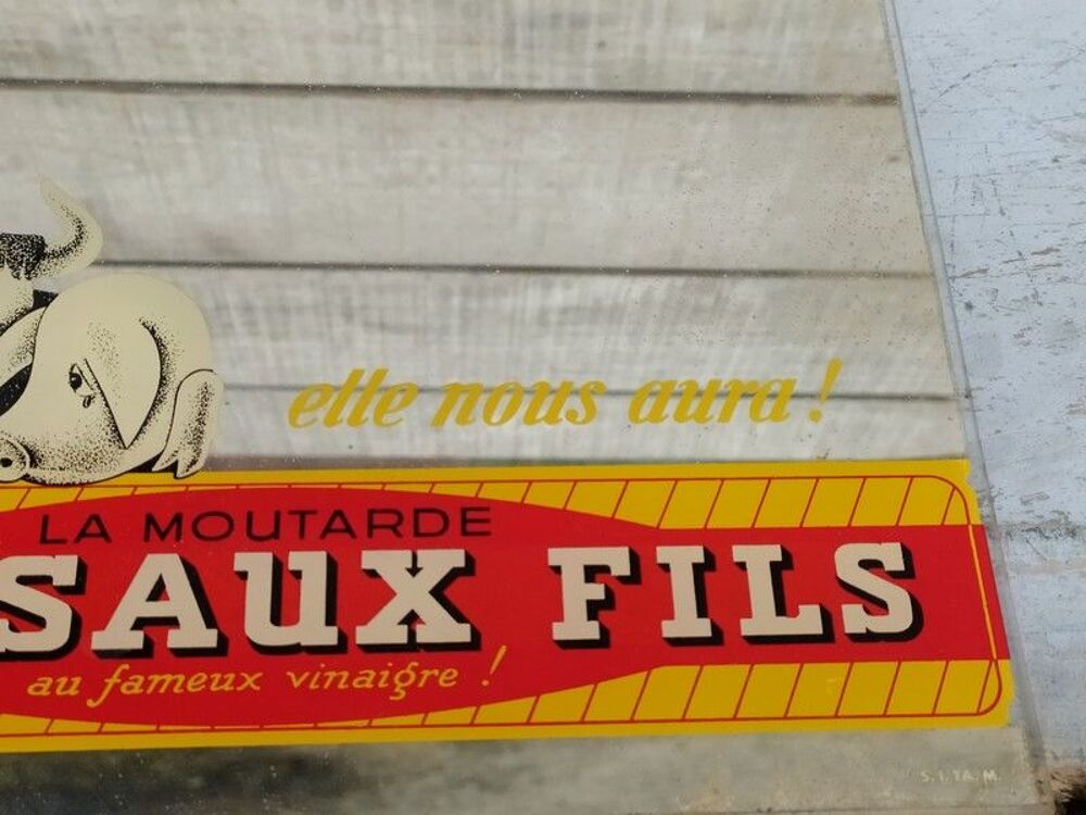 Ancienne Plaque Miroir Publicitaire Moutarde Dessaux Fils 
