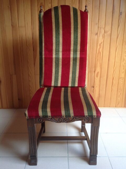 CHAISE BOIS DE NOYER, STYLE LOUIS XIII & VELOURS 30 Trégunc (29)