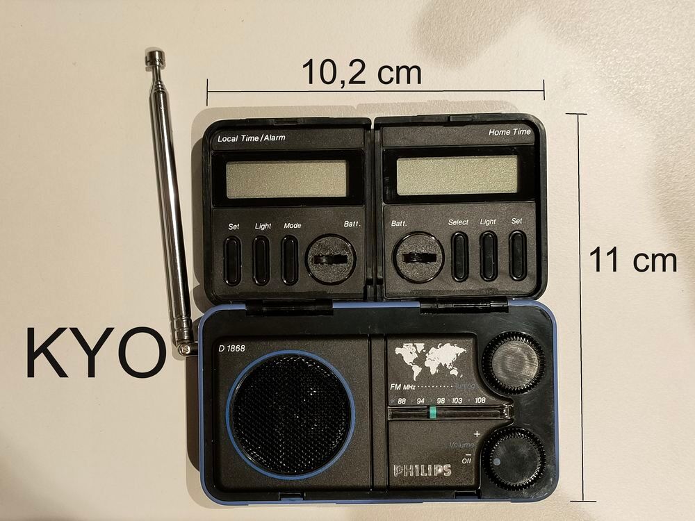 PHILIPS D1868, radio FM pliable voyage, r&eacute;veil double heure Audio et hifi