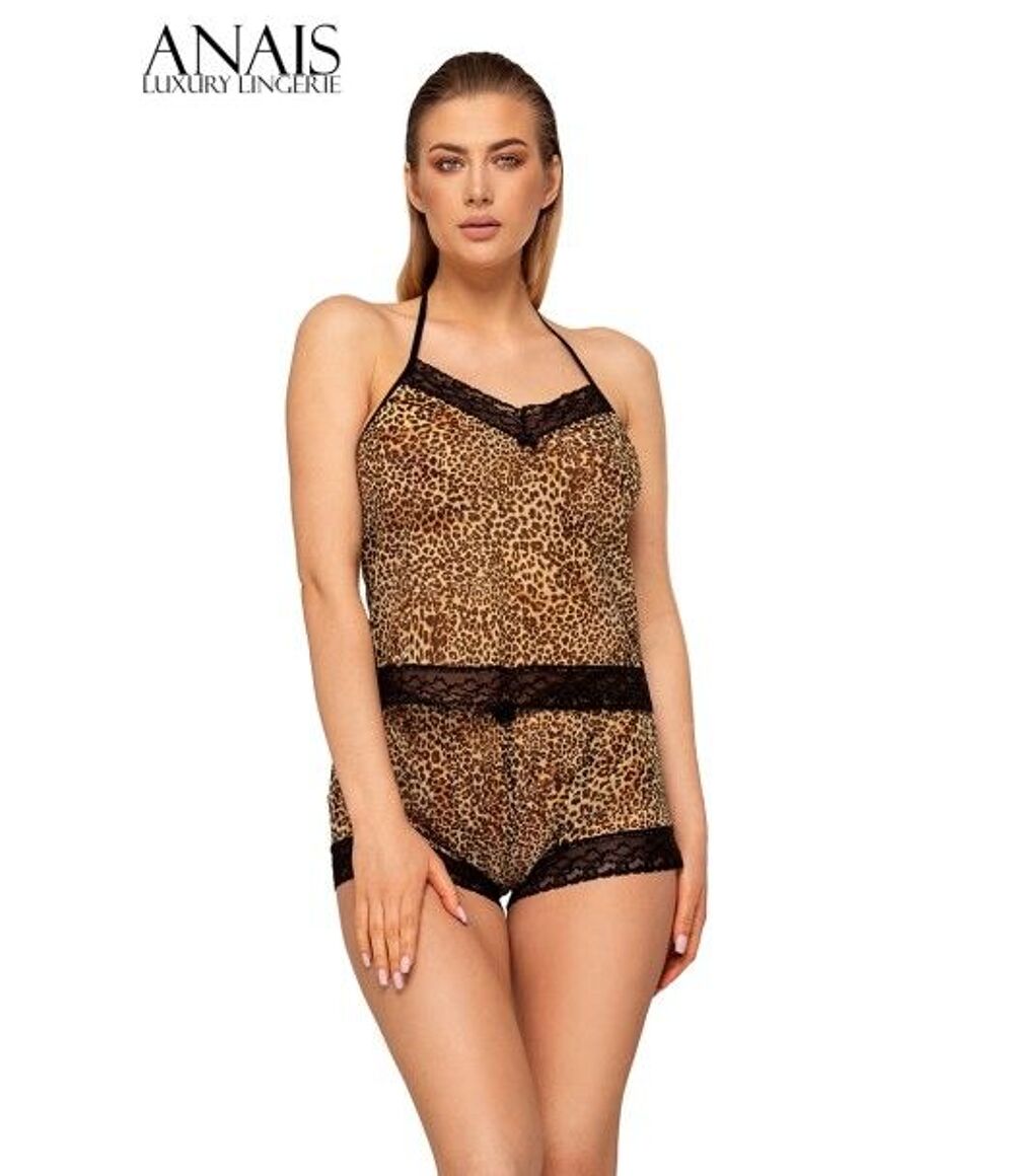 Shorty et caraco Elvera - S/M - Leopard Vêtements