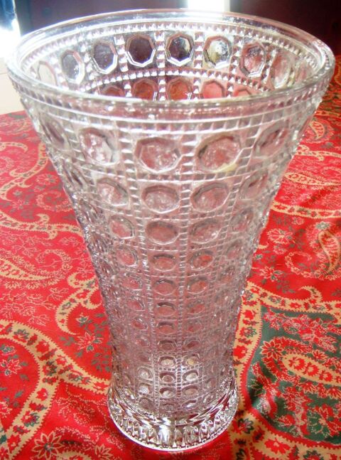  Trs grand vase en verre   motifs gomtriques anne 1970 20 Libourne (33)